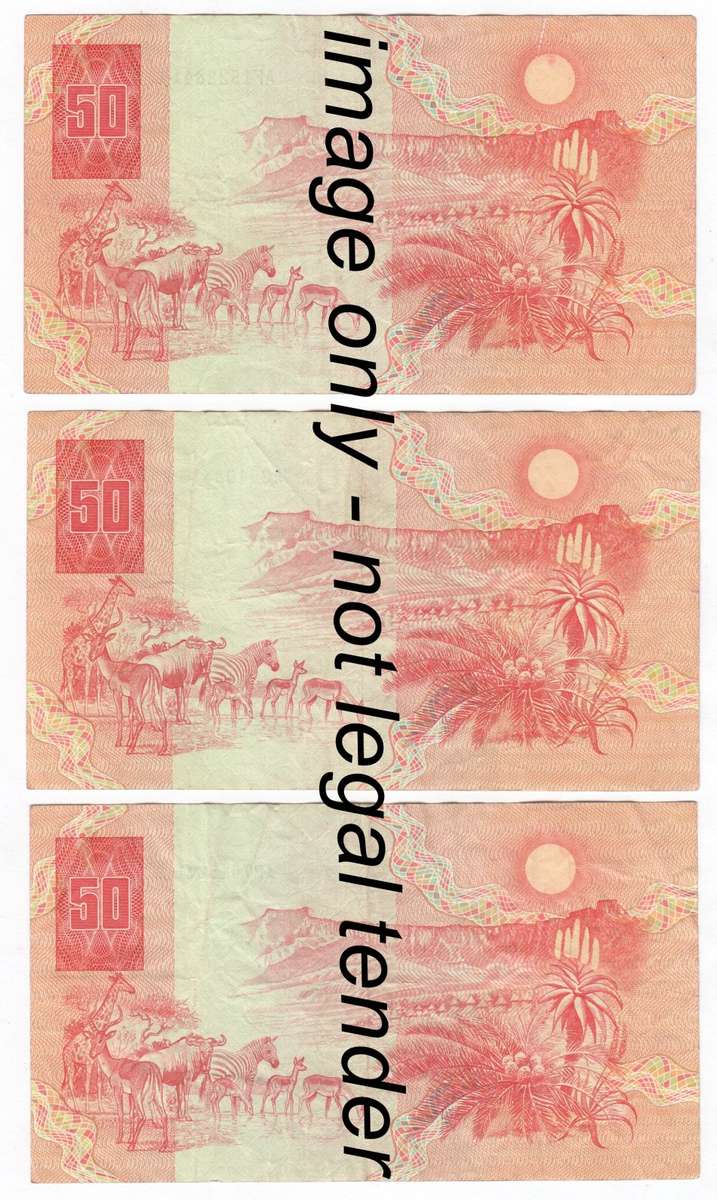 Lot of 3 x R50 banknotes - CL Stals AF, AG & AH