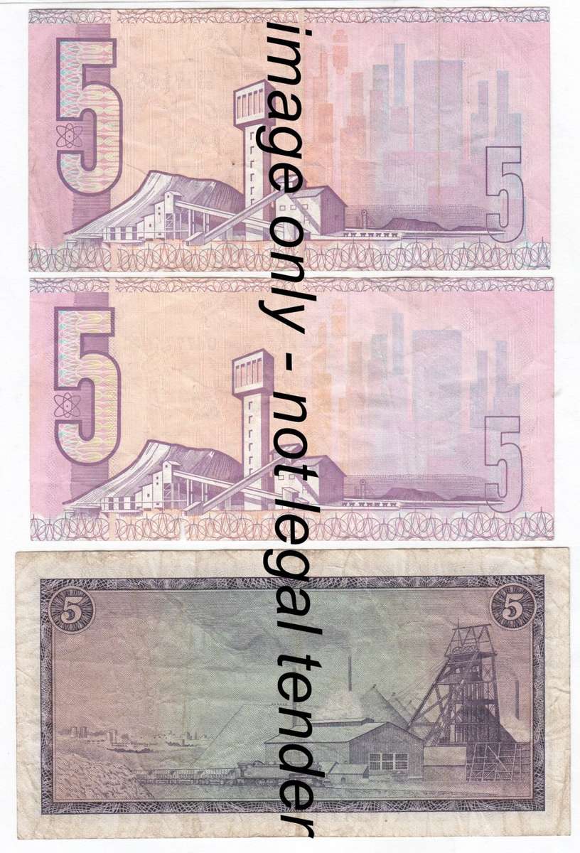 3 Different R5 notes - DE Jongh, De Kock, Stals well used - small tear in Stals note