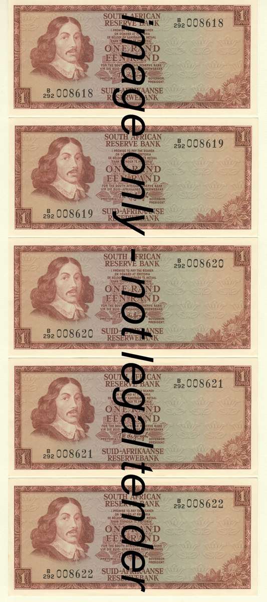 Tw de Jongh Second issue lot of 9 UNCIRCULATED R1 notes - consecutive low numbers