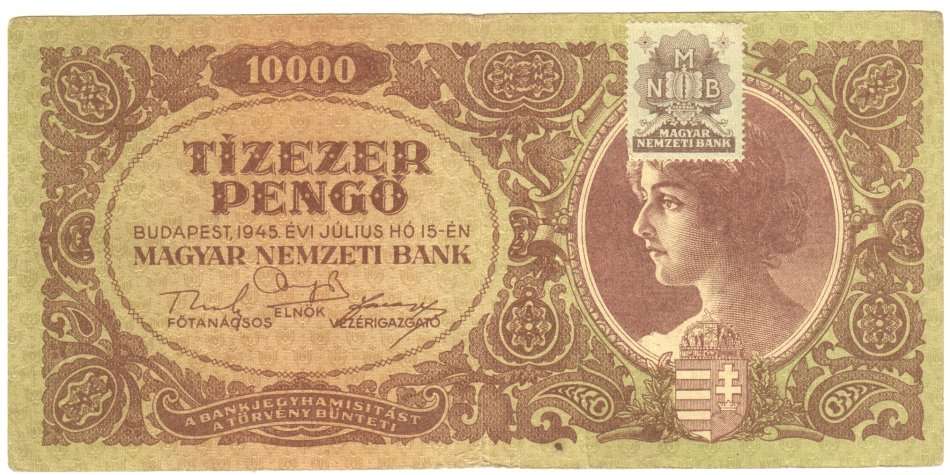 1945 Hungary 10 000 Pengo