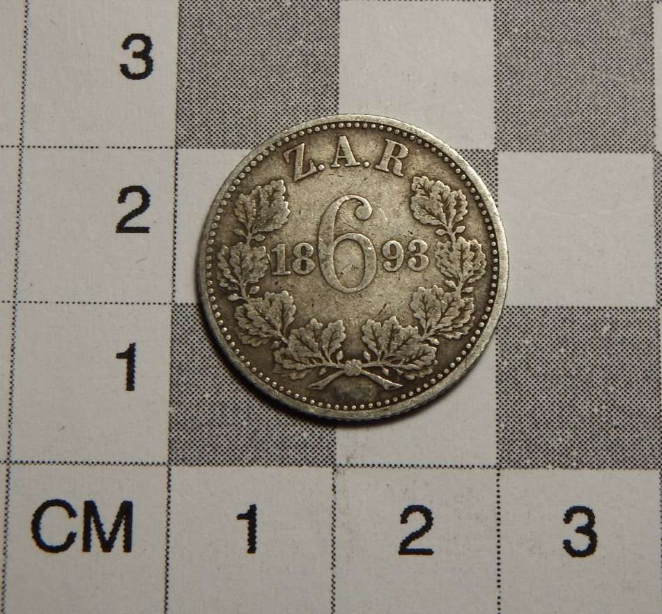 1893 ZAR Kruger silver 6d sixpence