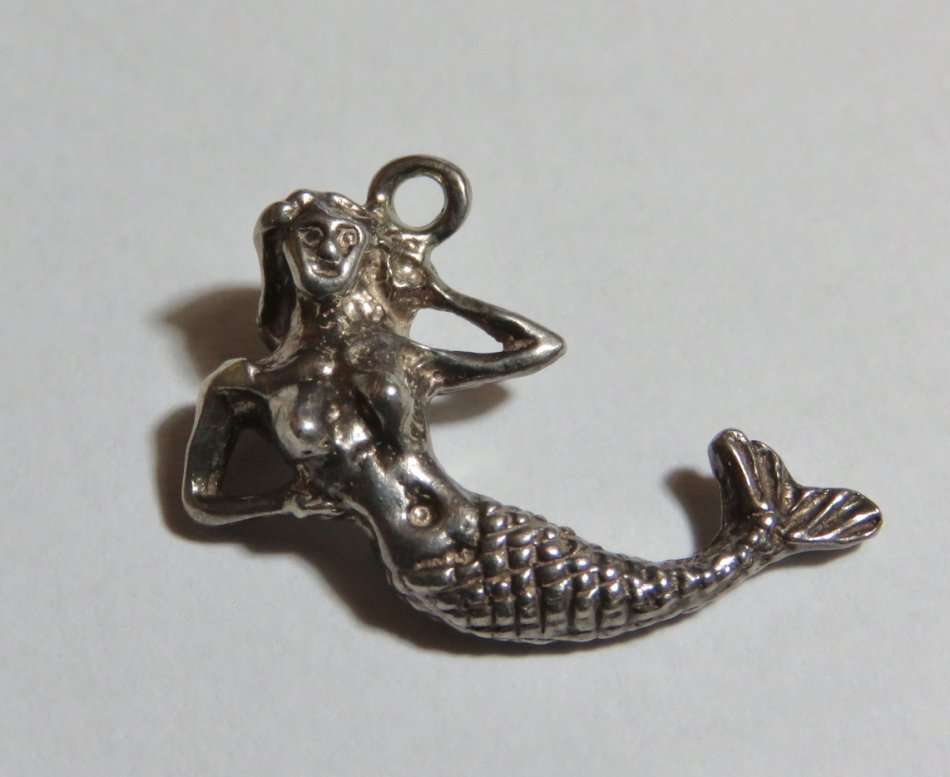Silver mermaid charm