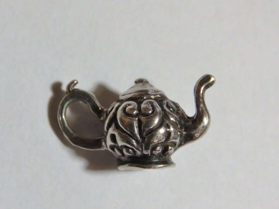 Silver charm pendant teapot