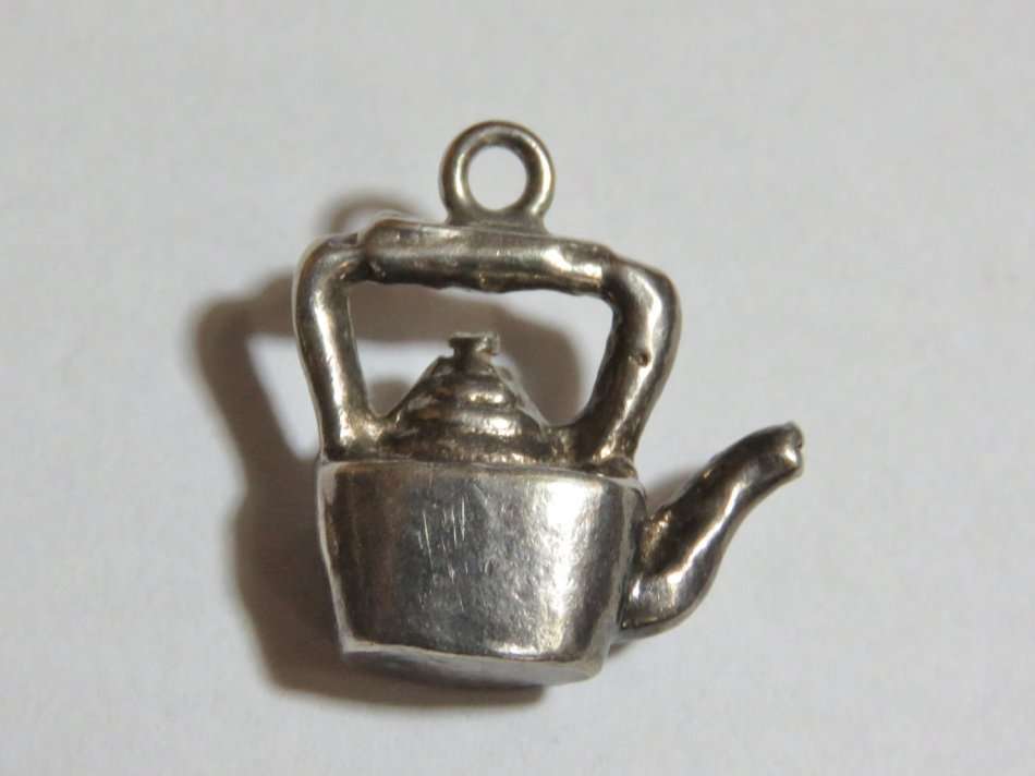 Silver coffee pot charm