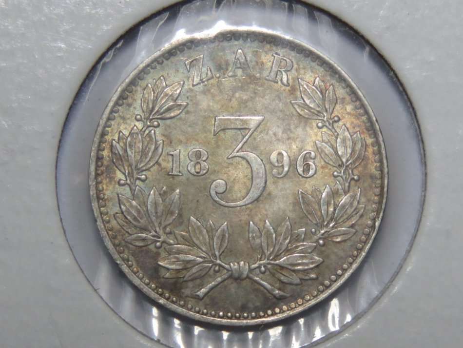 1896 ZAR Kruger 3d Tickey EF
