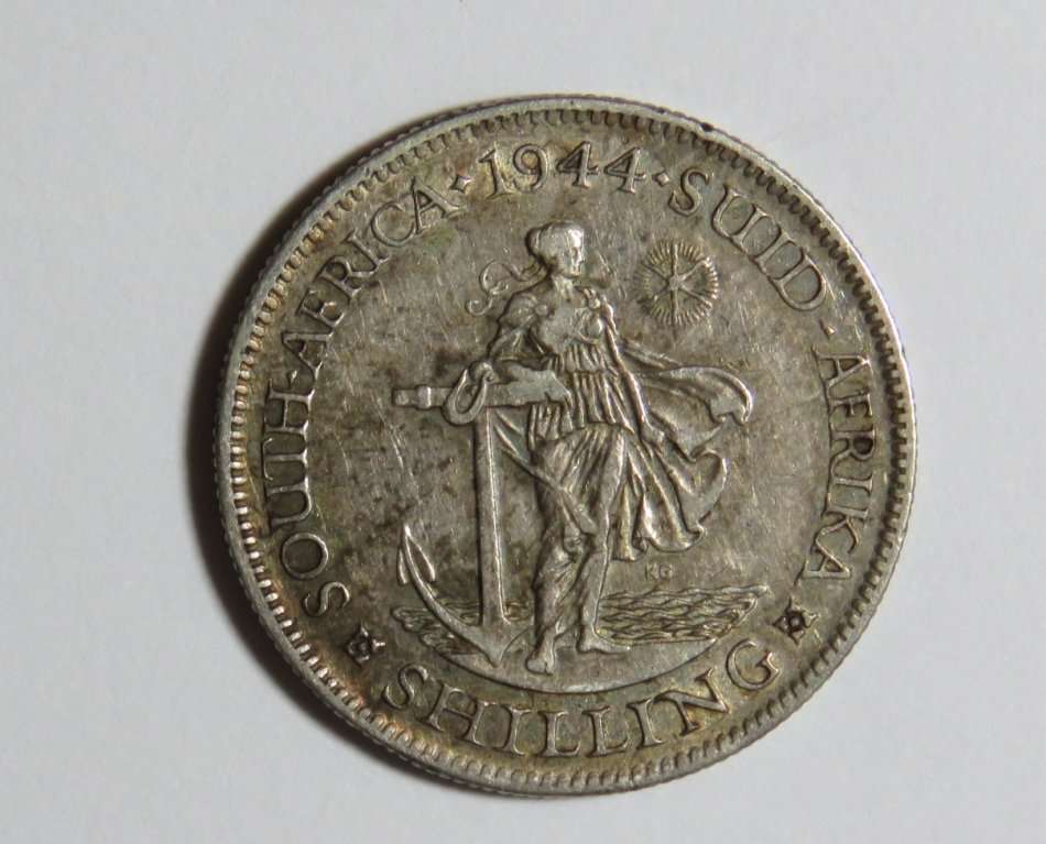 1944 SA Union silver one Shilling VF - very scarce coin