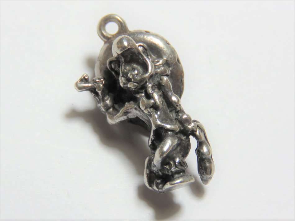 Silver funny cowboy charm pendant