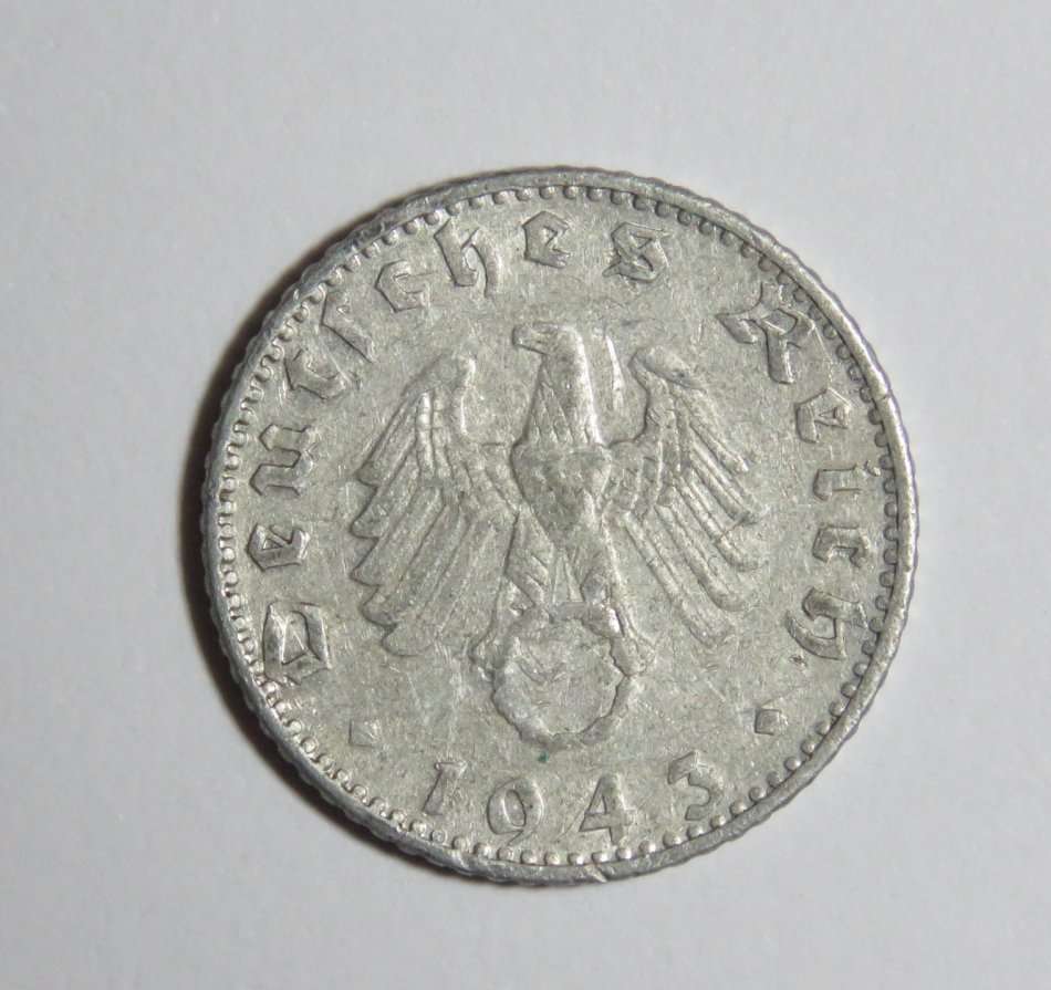 1943 Germany J 50 Reichspfennig - VF
