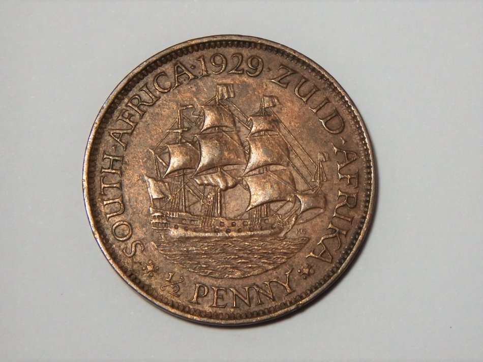 1929 SA Union half penny - XF +