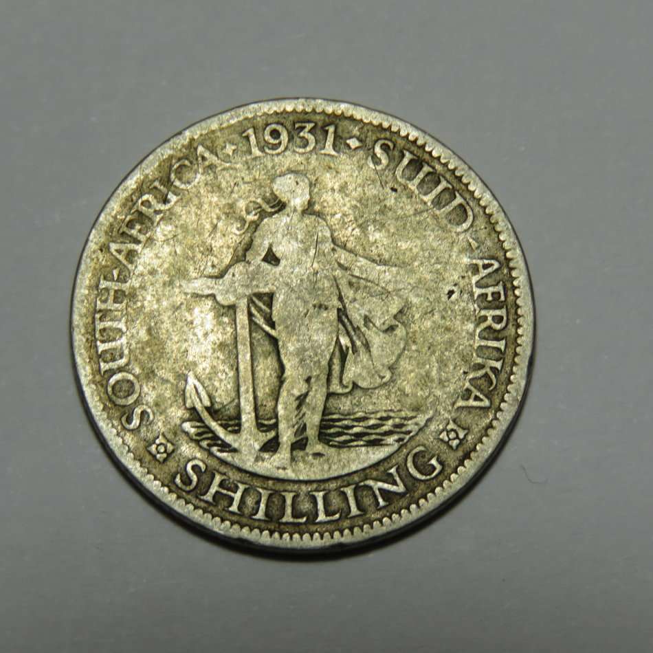 1931 SA Union one shilling - well used but scarce