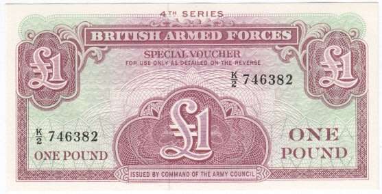 British Armed Forces 4th series one pound note - uncirculated