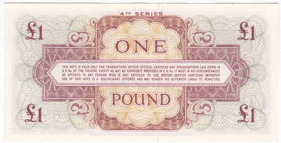 British Armed Forces 4th series one pound note - uncirculated