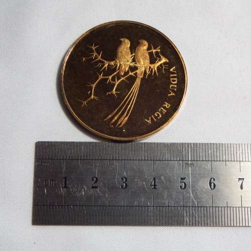 Birds of Africa gold plated fine silver medallion set in case with COA