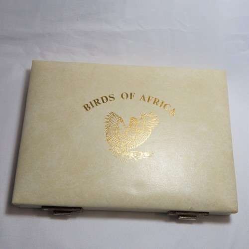 Birds of Africa gold plated fine silver medallion set in case with COA
