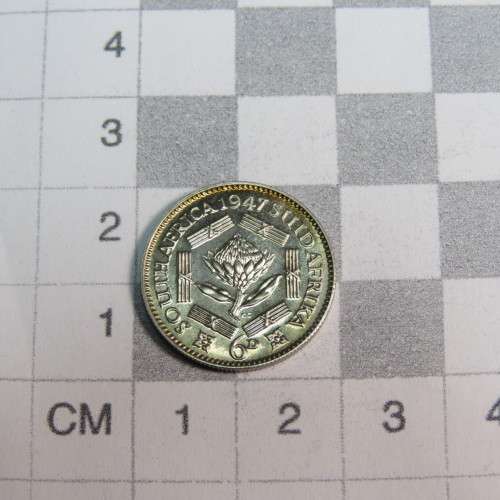 1947 SA Union 6d sixpence - Proof
