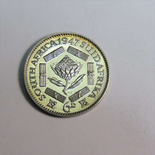 1947 SA Union 6d sixpence - Proof