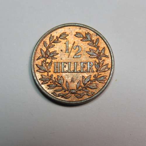 1905 German East Africa copper 1/2 Heller - UNC