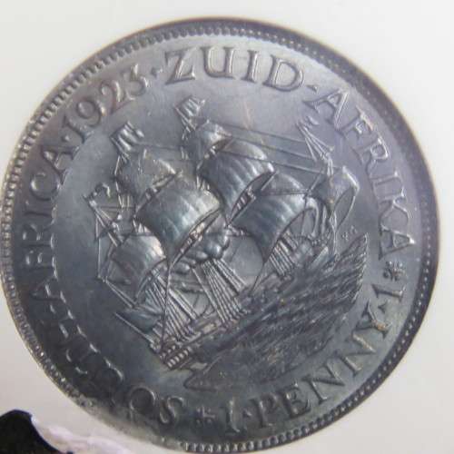 1923 SA Union penny graded MS 63 BN by NGC