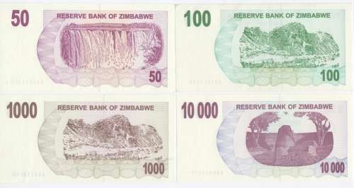 Zimbabwe set of 14 Bearer cheques - all uncirculated