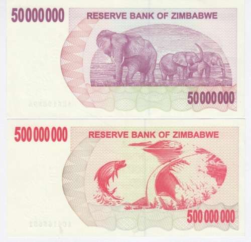 Zimbabwe set of 14 Bearer cheques - all uncirculated
