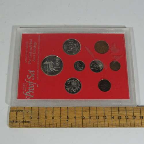 1981 South African short proof set in hard case slab with silver R1