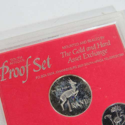 1981 South African short proof set in hard case slab with silver R1