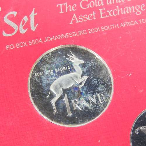 1981 South African short proof set in hard case slab with silver R1