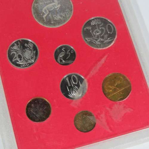 1981 South African short proof set in hard case slab with silver R1