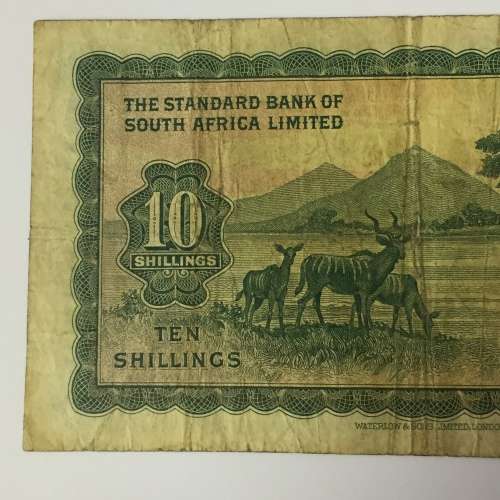 South West Africa Standard Bank 10 Shillings banknote - 15 June 1959