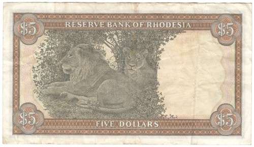 Rhodesia Five dollars 1979 - Salisbury - banknote