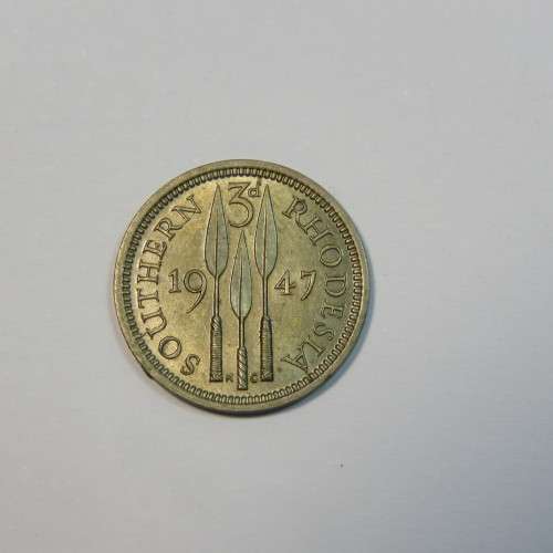 1947-sixpence Southern Rhodesia threepence - UNC