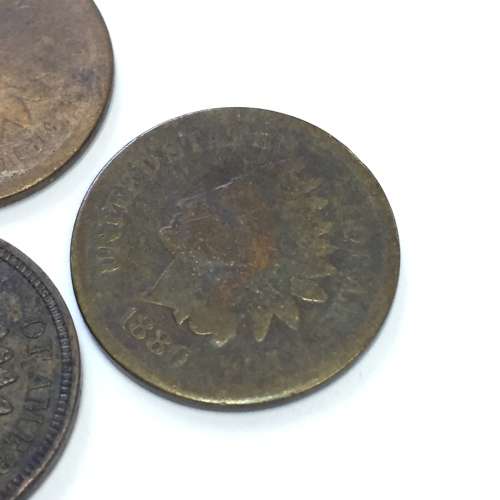 Lot of 2 x 1880 and 1904 USA Indian Head one cents
