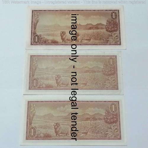 Tw de Jongh 1st, 2nd and 3rd Issue R1 banknotes - all in good condition