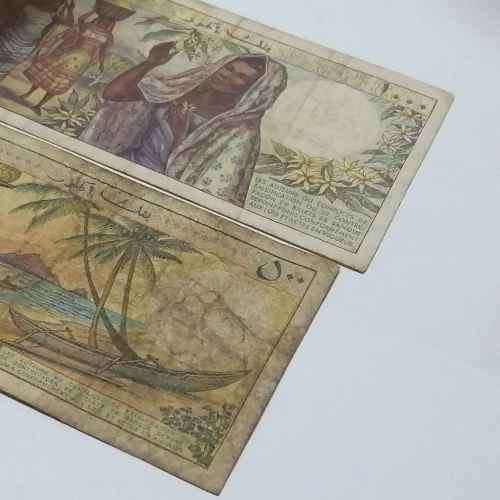 Comores 500 francs (H2) and 1000 francs (X1)