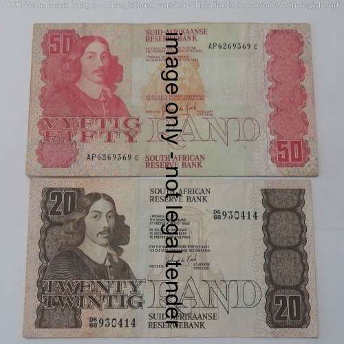 Lot of 16 different South Africa banknotes - R1 to R50