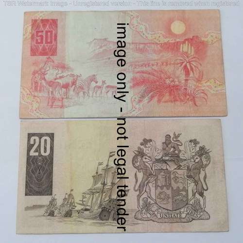 Lot of 16 different South Africa banknotes - R1 to R50