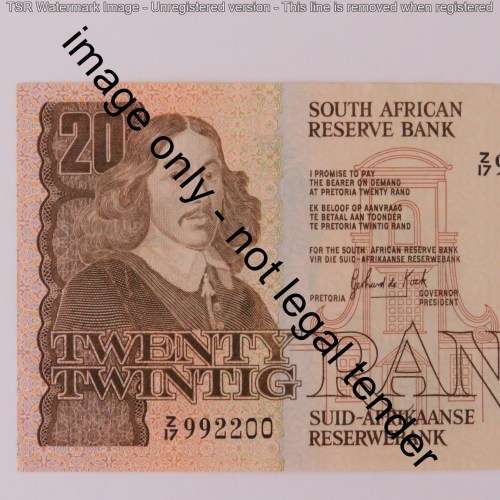 GPC de Kock 3rd Issue R20 replacement note Z17 with number 992200 uncirculated