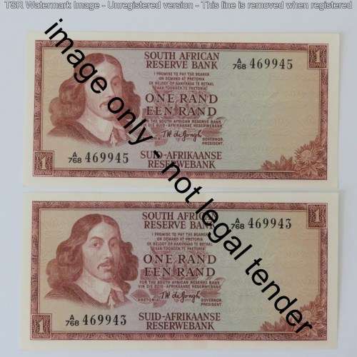 TW de Jongh lot of 3 R1 notes 1st issue consecutive numbers