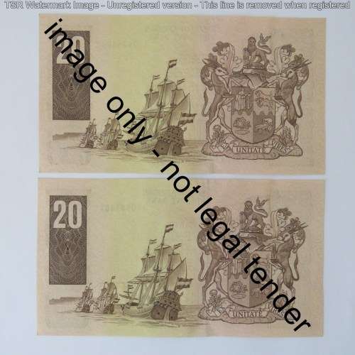 CL Stals lot of 6 R20 banknotes with consecutive numbers