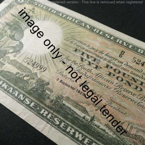 WH Clegg 4th issue 2 September 1929 Five Pounds VF+