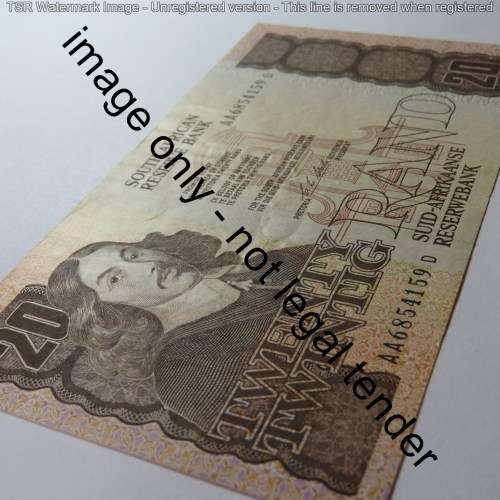 CL Stals first issue R20 banknote uncirculated with paper clip dent