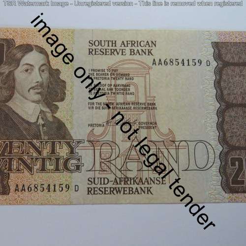 CL Stals first issue R20 banknote uncirculated with paper clip dent