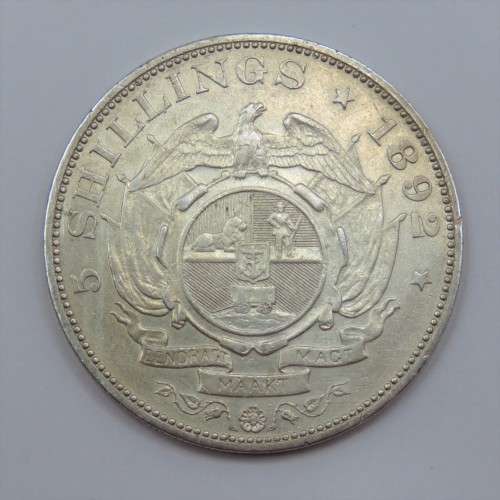 1892 South Africa ZAR Paul Kruger single shaft crown - 5 shilling - Excellent coin