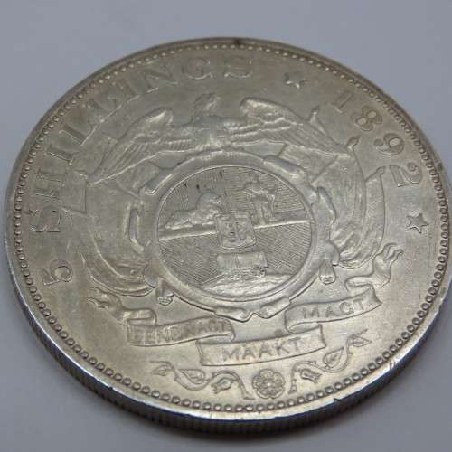 1892 South Africa ZAR Paul Kruger single shaft crown - 5 shilling - Excellent coin