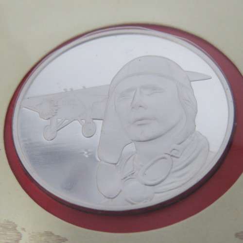 First solo flight across Atlantic - Charles Lindberg - First day cover 1972 plus silver Hallmark coi