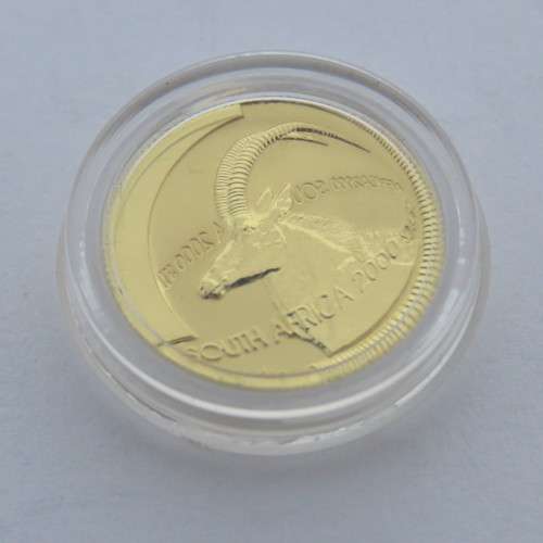 2000 RSA Natura 1/10 oz Proof gold coin - The Sable in box with COA - #2530 of 4500