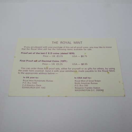 1971 Great Britain and Northern Ireland proof coinage