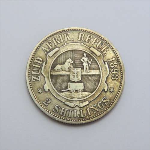 1893 ZAR Kruger Two Shilling F+