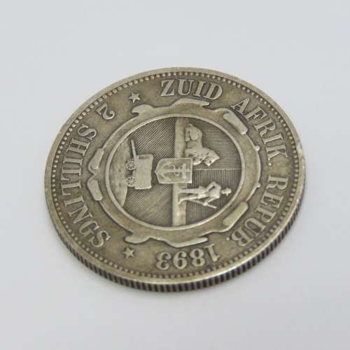 1893 ZAR Kruger Two Shilling F+