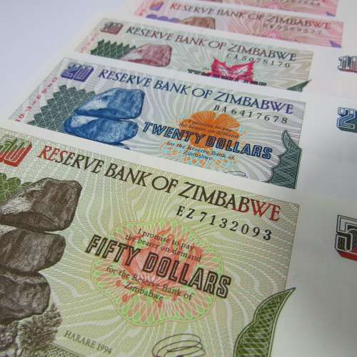 Zimbabwe 5th Issue - Full set of 5th issue banknotes - all uncirculated - 10 notes in total